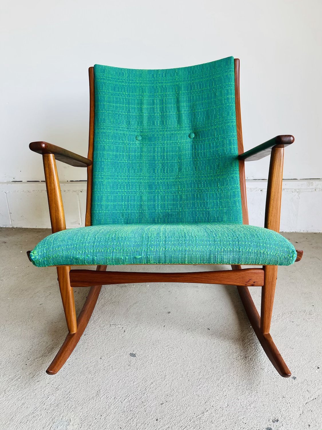Danish Modern Sculpted Teak Rocker by Holgar Georg Jensen, 1958 image 5