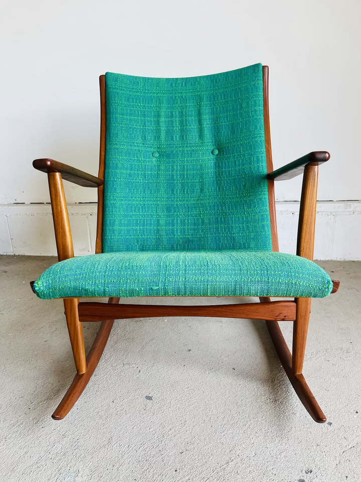 Danish Modern Sculpted Teak Rocker by Holgar Georg Jensen, 1958 image 5