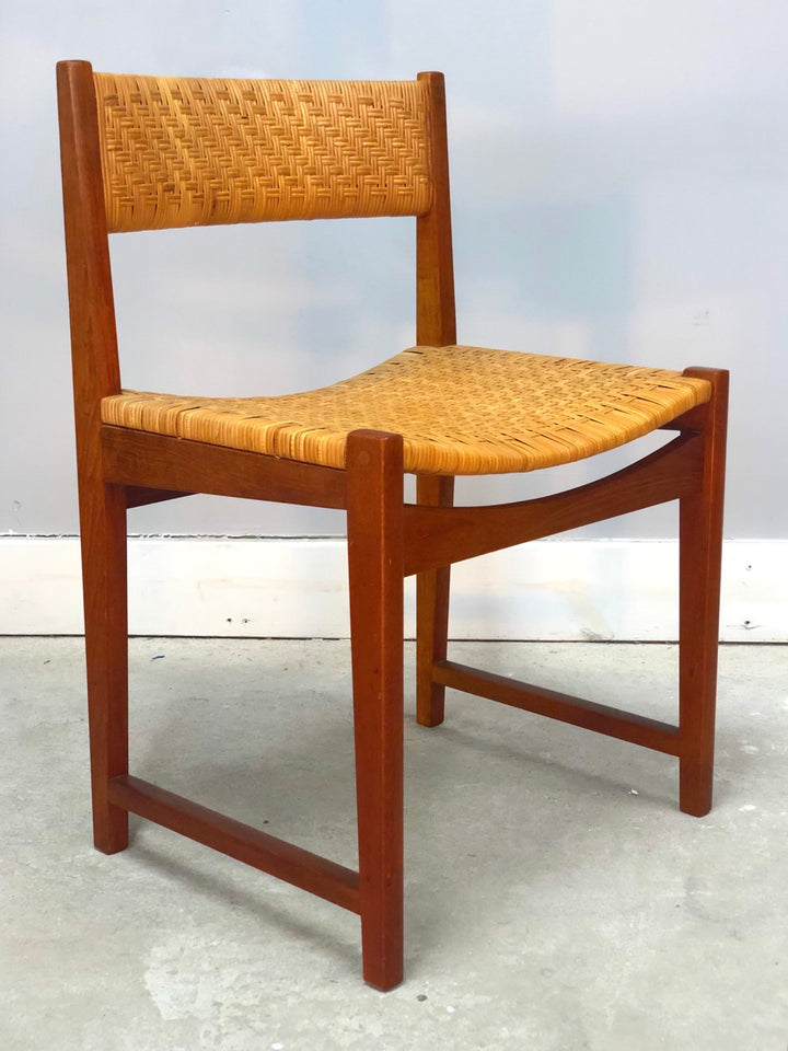 Danish Modern Teak & Wicker Side Chair by Peter Hvidt image 2