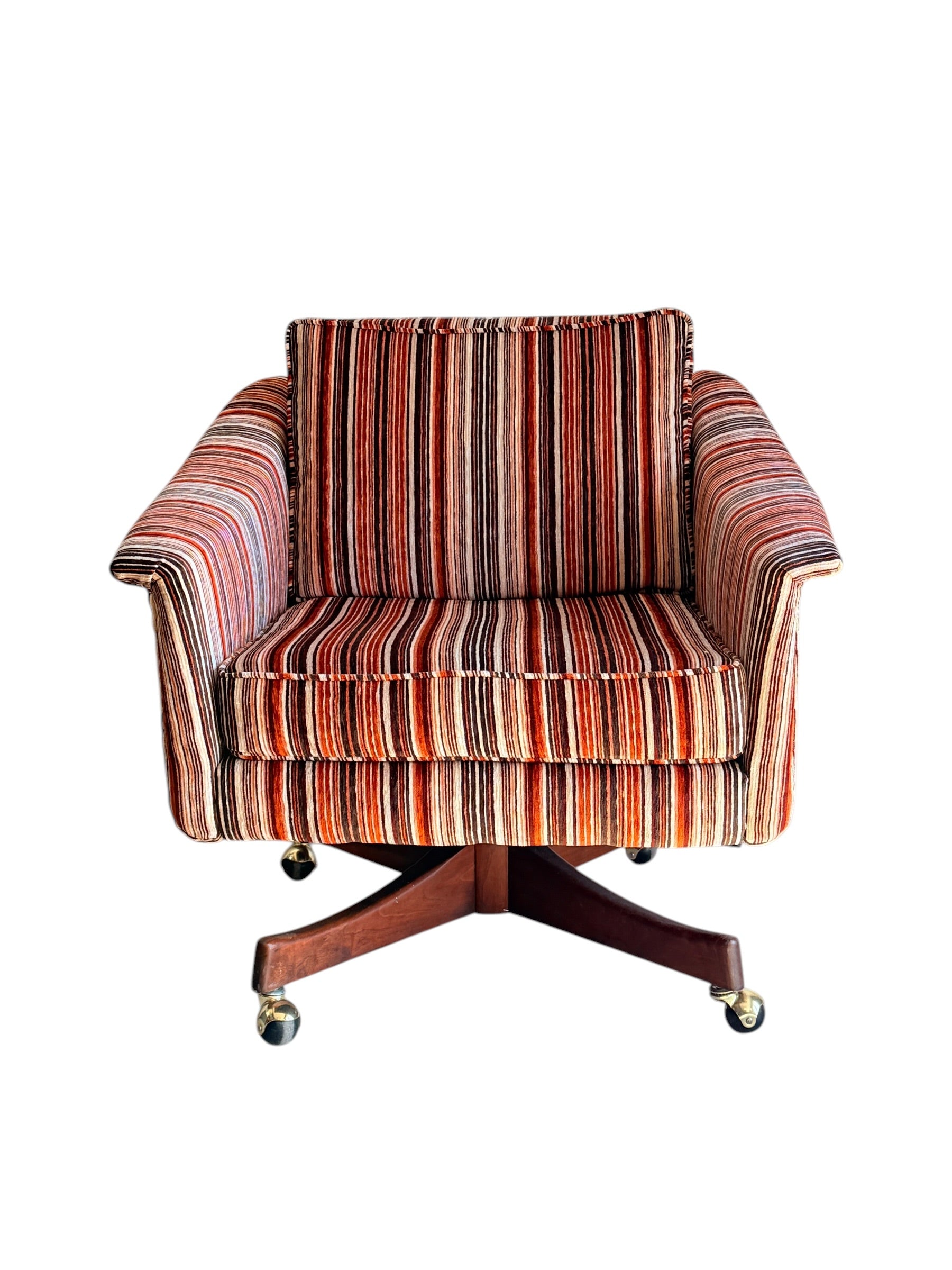 Folke Ohlsson for Dux Swivel Lounge Chair – Mid Century Modern Rolling Tilt Armchair with Casters