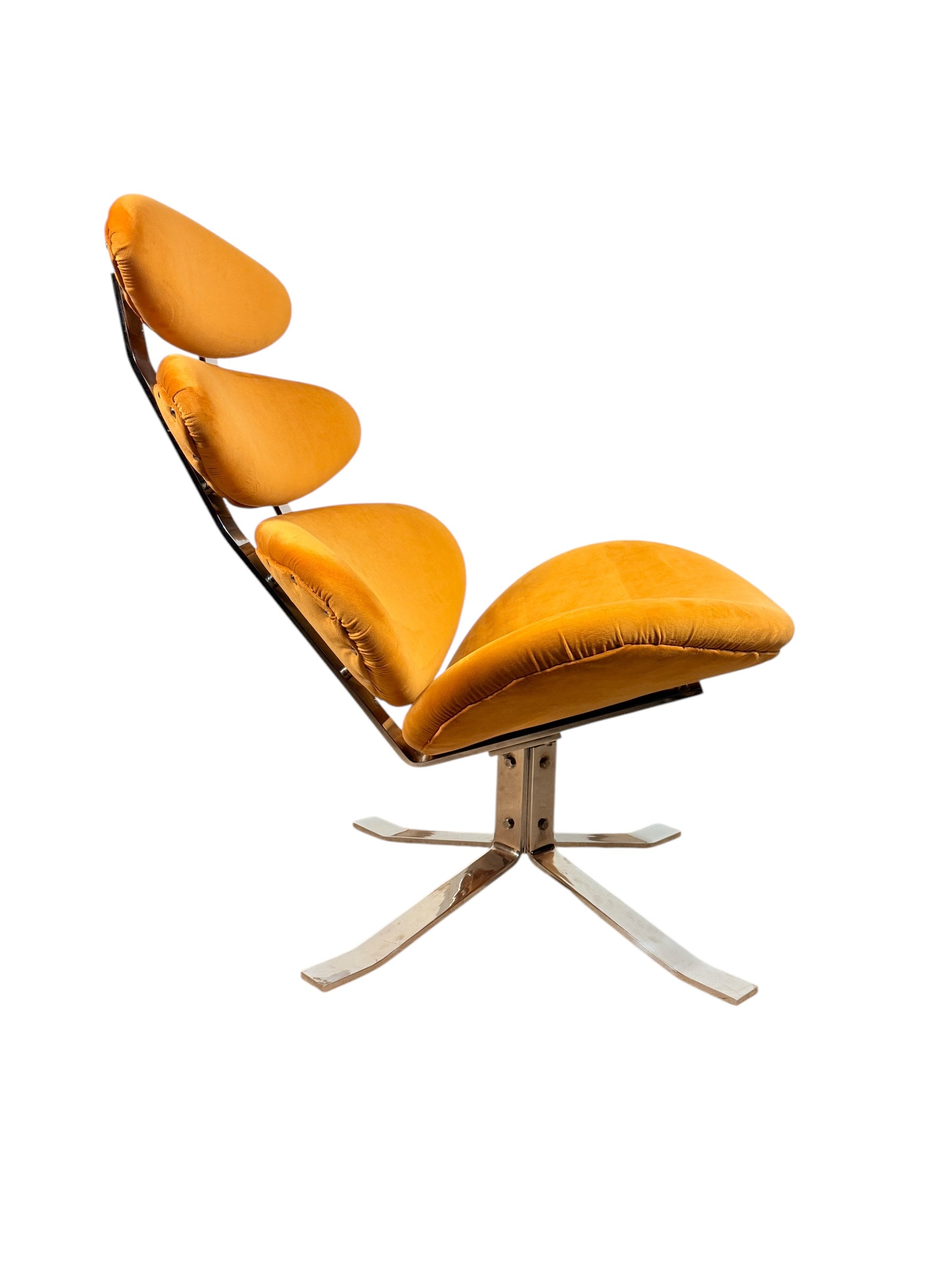 Poul Volther Corona Lounge Chair, Restored Scandinavian Modern Chair, Denmark, 1960s