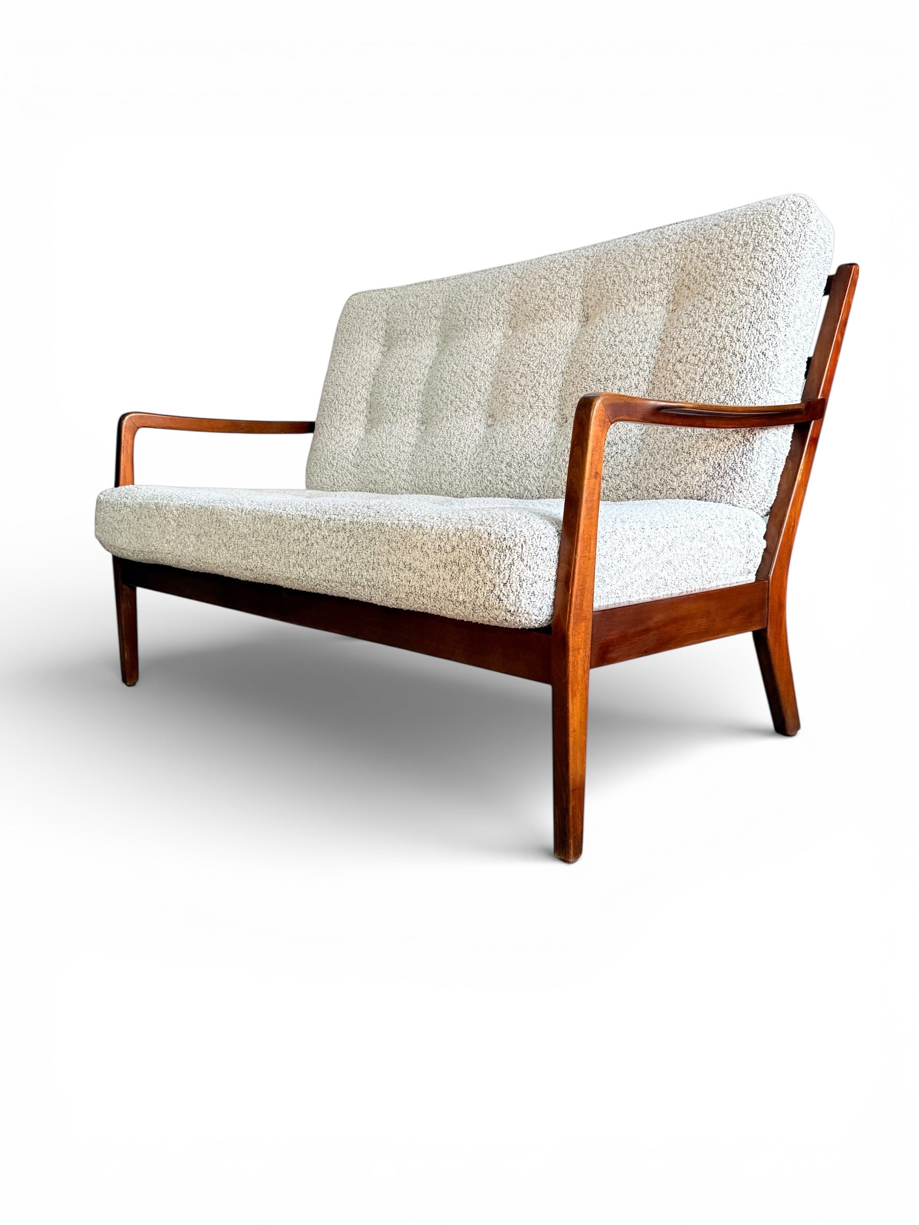 Mid Century Modern Danish Style Loveseat Sofa Attributed to Ole Wanscher 1960s