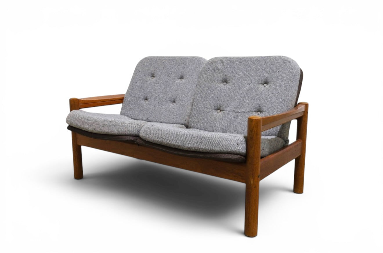 Mid-Century Modern Danish Teak Loveseat by Domino Møbler, Denmark