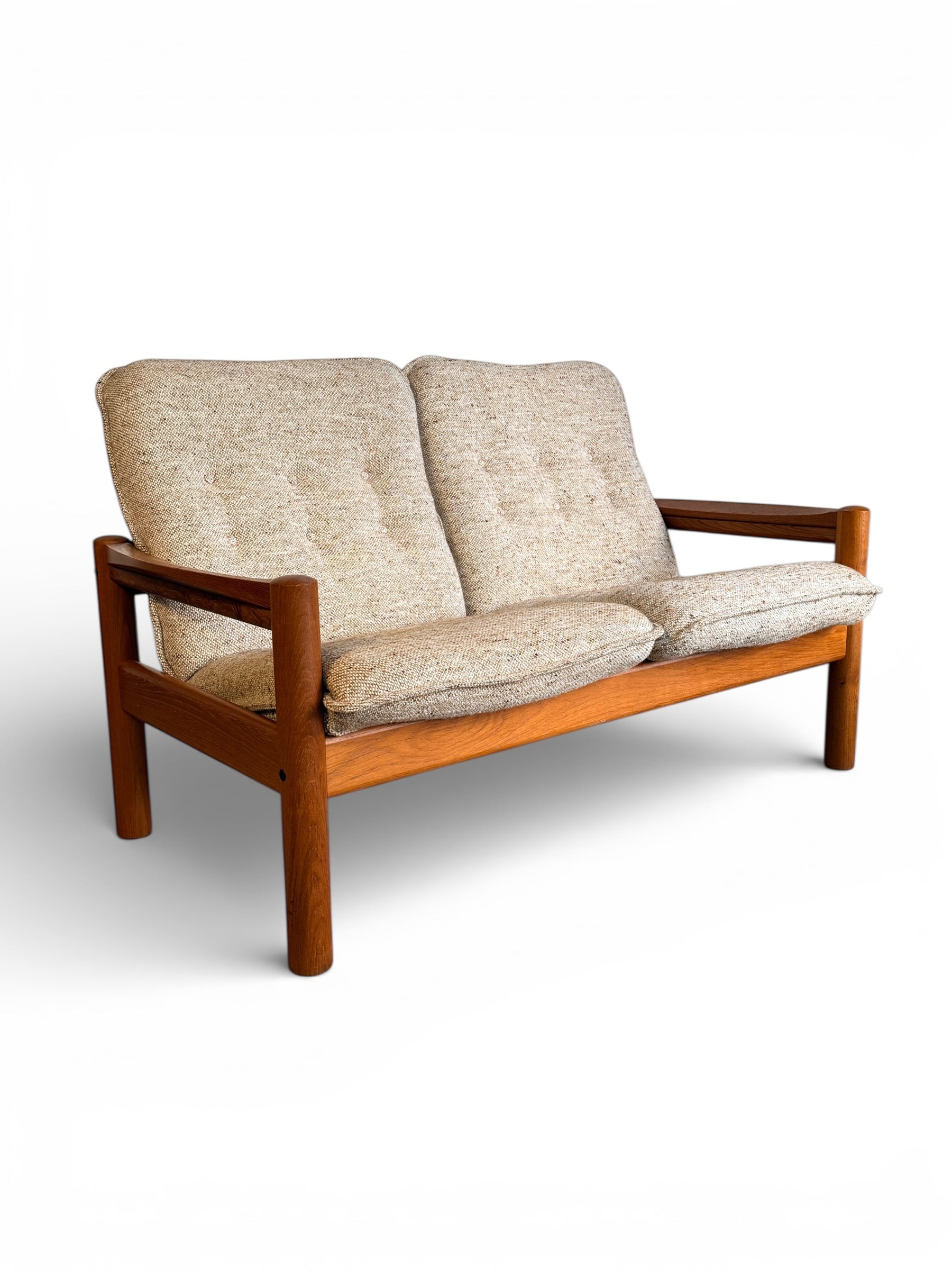 Danish Modern Teak Loveseat by Domino Møbler| Vintage Scandinavian Two-Seat Sofa