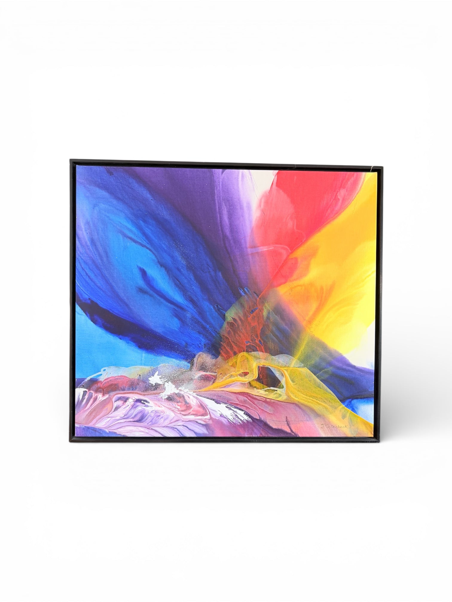 Patrick Gellenback Abstract Acrylic Painting on Canvas, Colorful Contemporary Wall Art