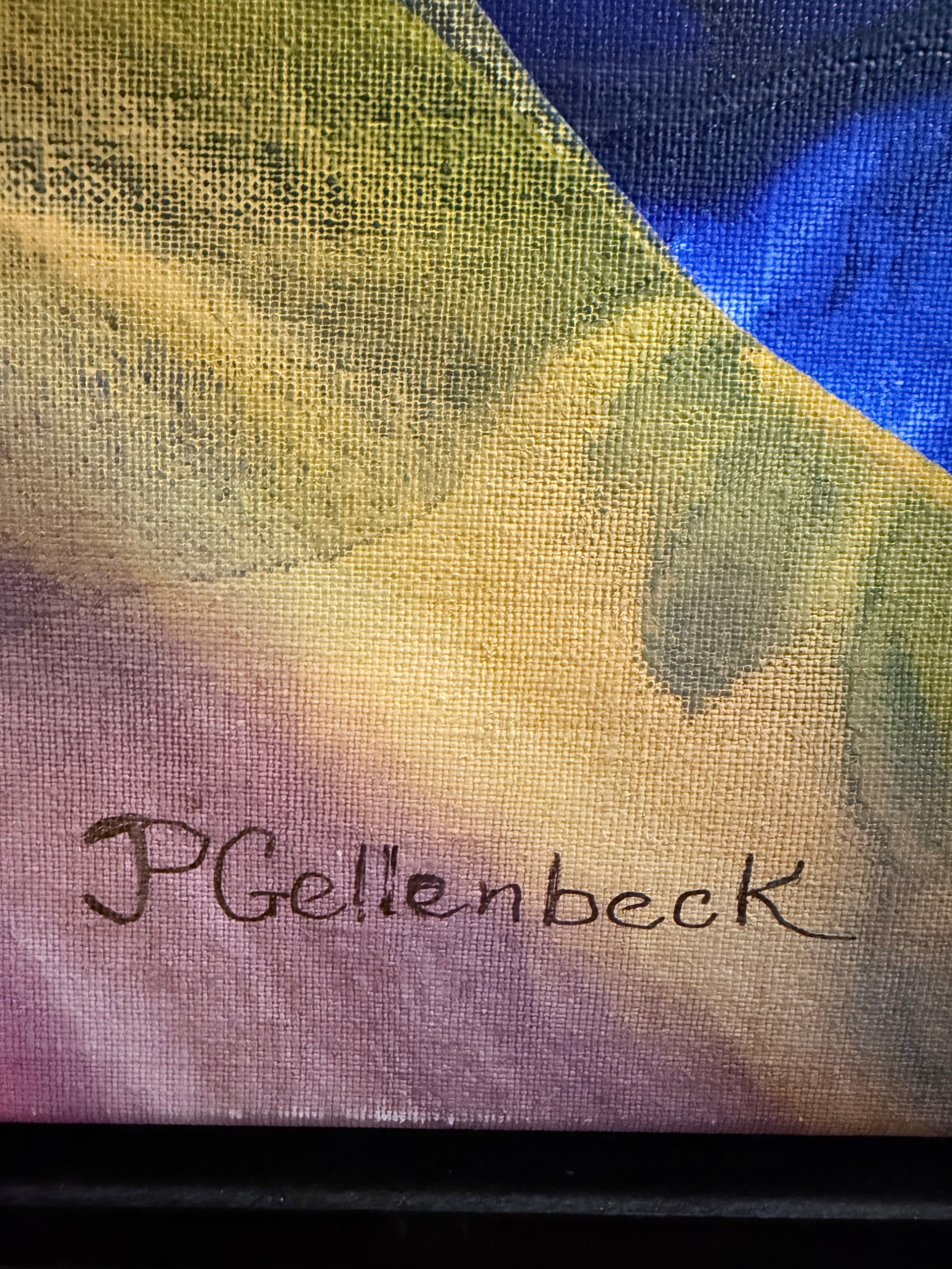 Patrick Gellenback Abstract Acrylic Painting on Canvas, Colorful Contemporary Wall Art