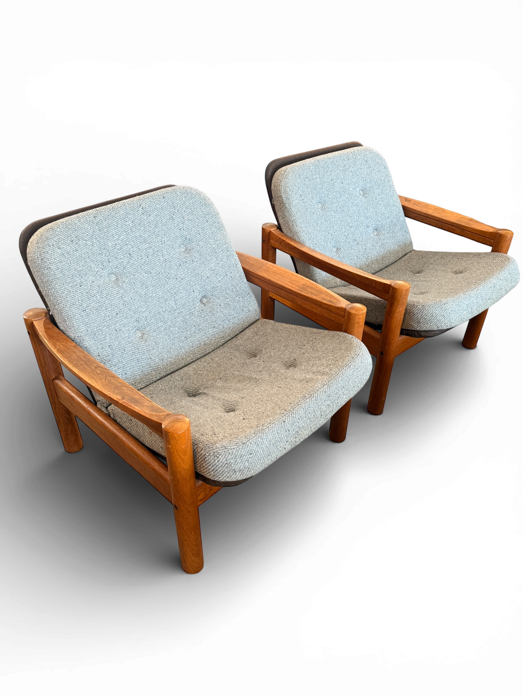 Mid Century Modern Dominio Teak Lounge Chairs