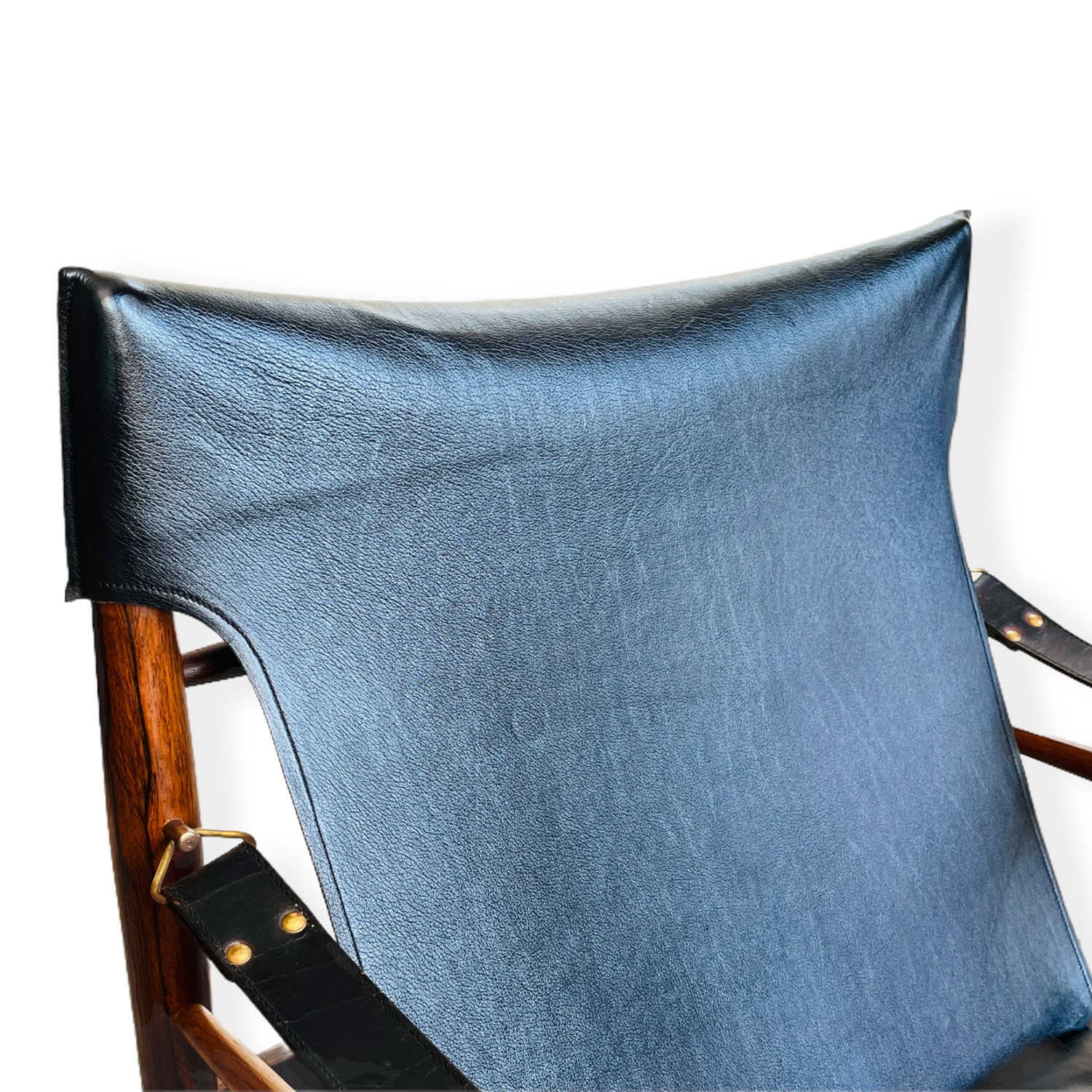 Danish Modern Rosewood Antelope Safari Leather Chair by Hans Olsen image 6