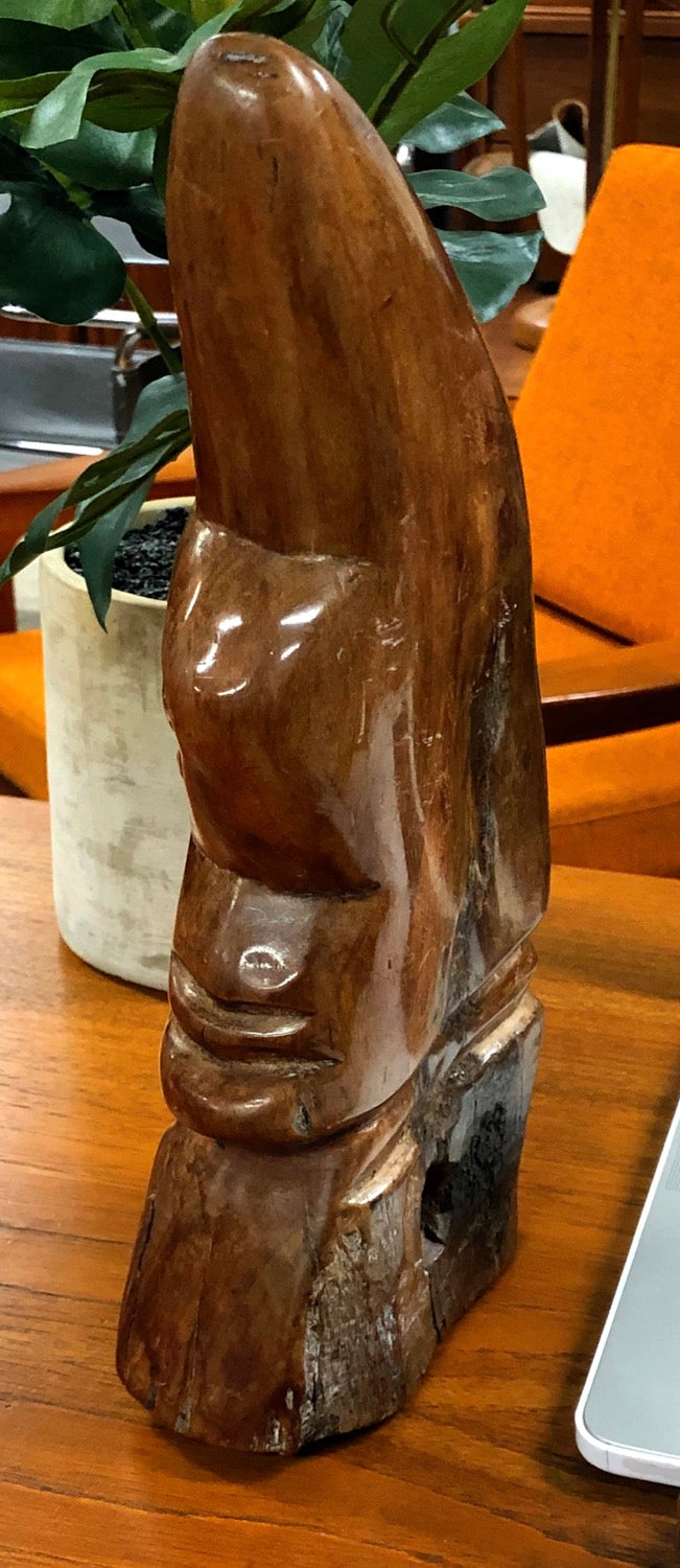 Mid-Century Modern Hand-Carved Wood One Eye Sculpture image 3