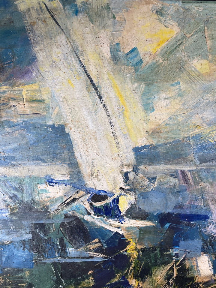 Mid-Century Modern Abstract Painting Signed  image 8