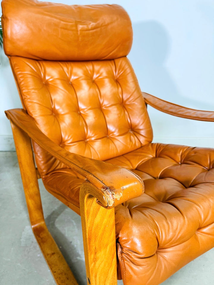 Mid-Century Danish Modern Leather Armchair by OY BJ Dahlqvist image 9