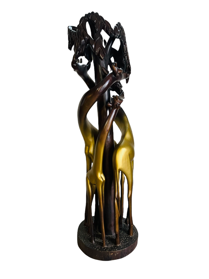 Vintage Hand Sculpture of Three Giraffe  image 5