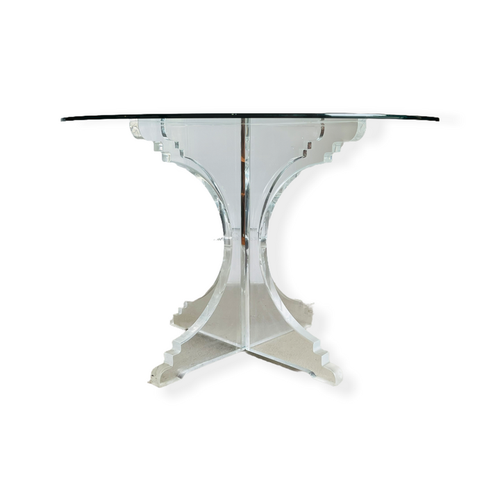 Mid-Century Modern Round Lucite Dining Table image 1
