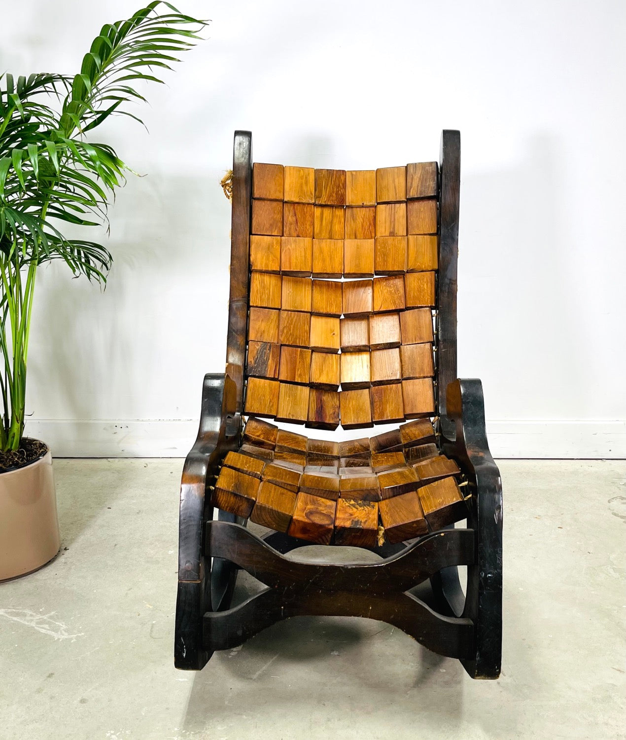 Vintage Woodblock Rocking Chair image 1