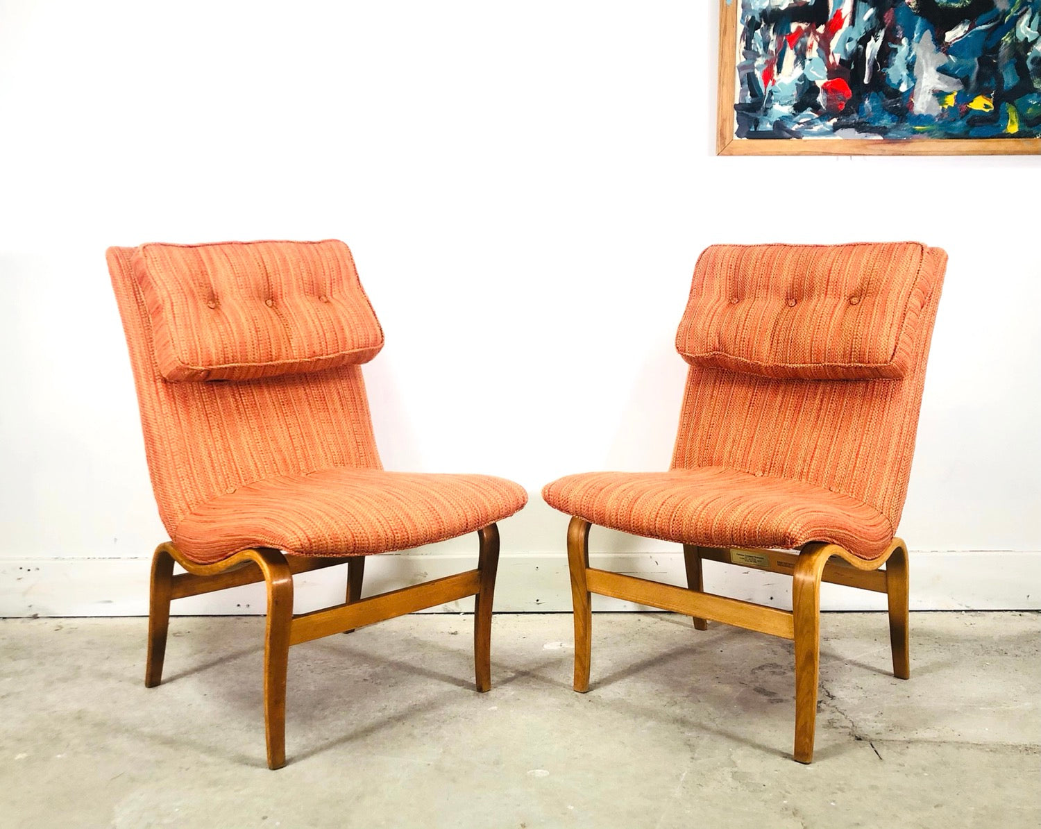 Pair Of Swedish Modern “Eva” Chairs Designed by Bruno Mathsson  image 1