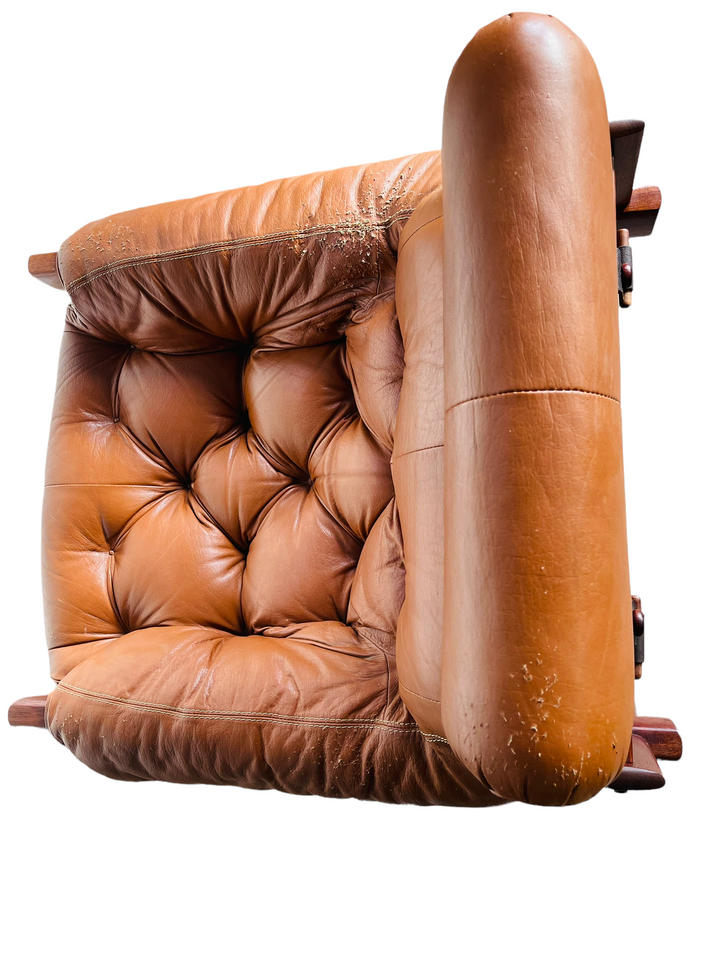 1970s Brazilian Rosewood Percival Lafer Leather Lounge Chair & Ottoman  image 9