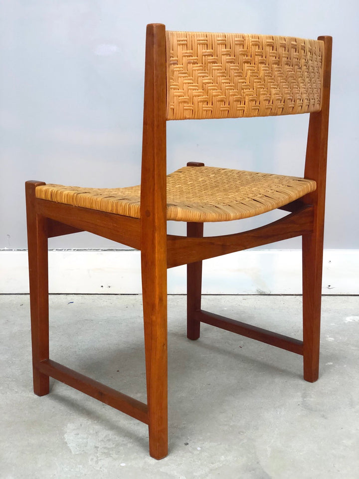 Danish Modern Teak & Wicker Side Chair by Peter Hvidt image 4