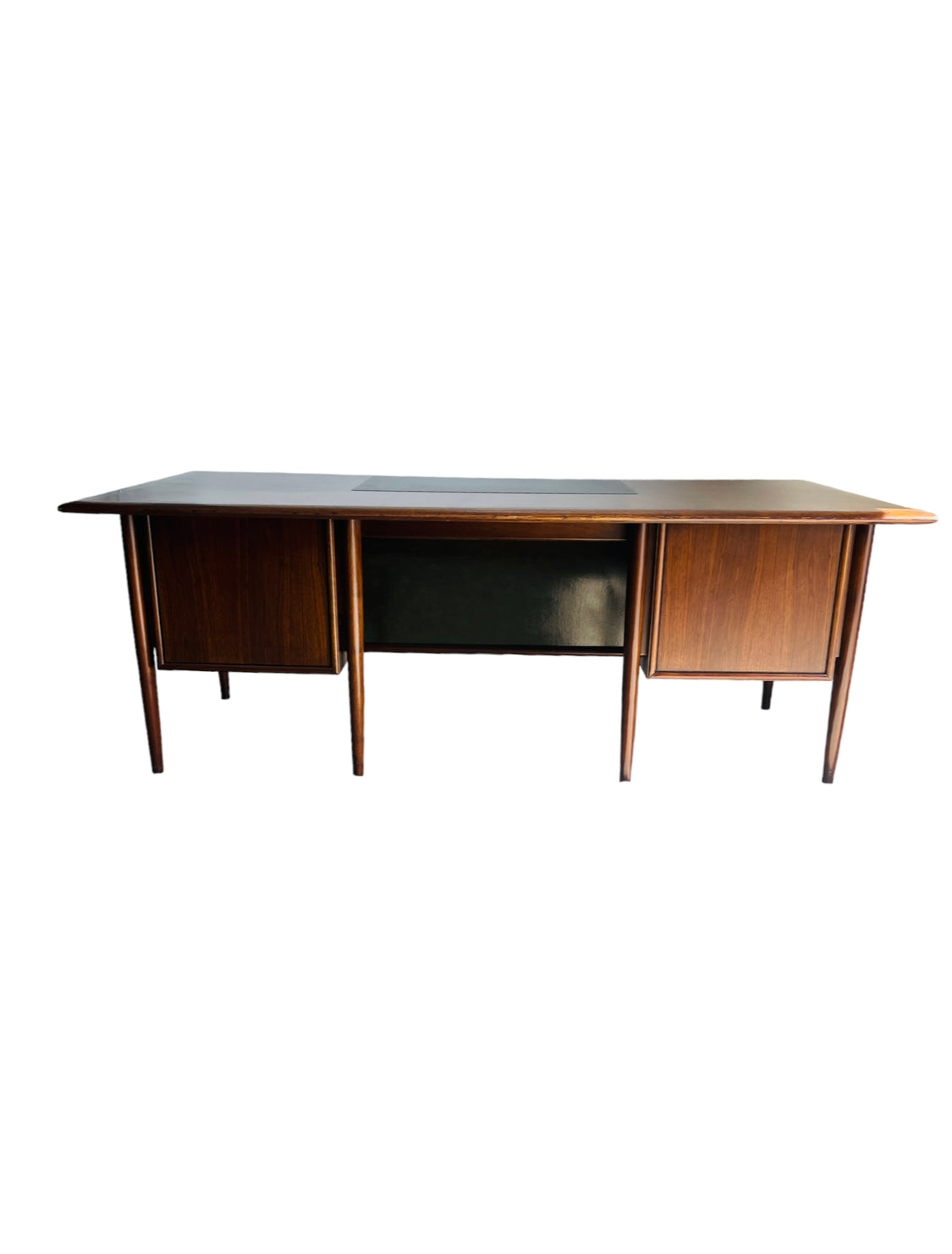 Mid Century Modern Walnut Executive Desk by Castillian Alma image 9