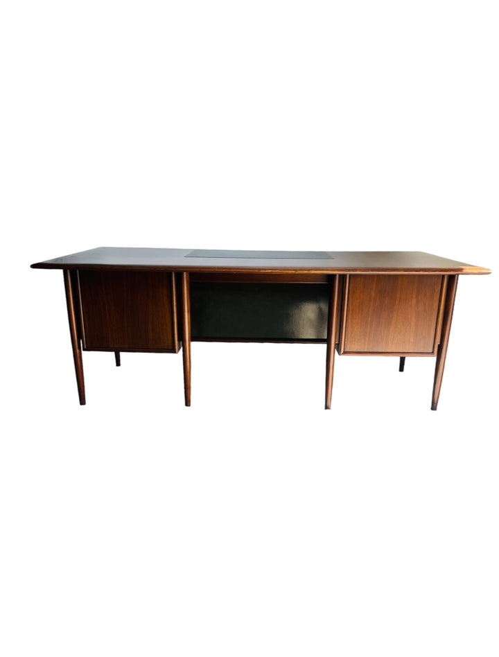 Mid Century Modern Walnut Executive Desk by Castillian Alma image 9