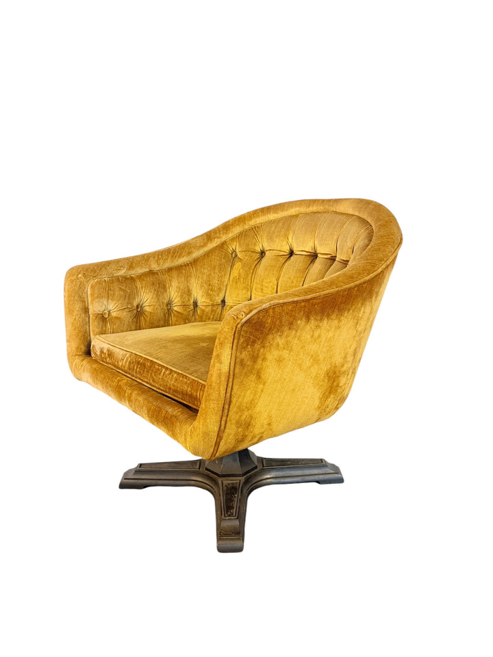 Mid Century Modern Swiveling Lounge Chair & Ottoman by ChromeCraft image 8