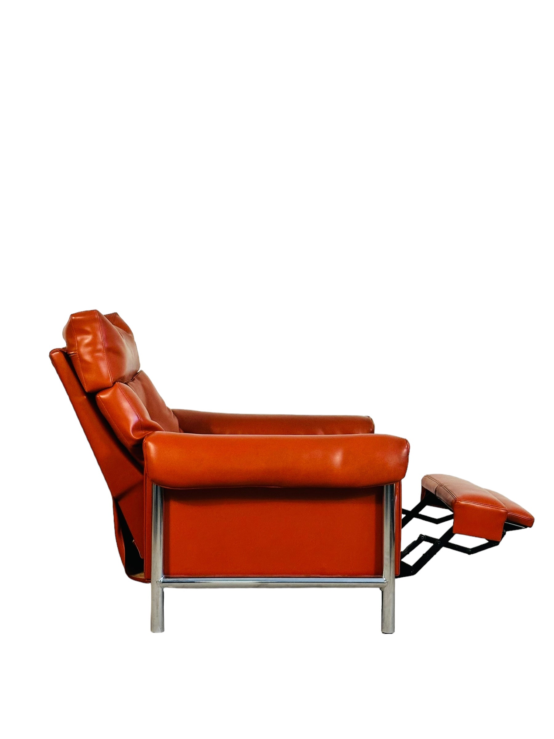 Mid Century Modern Chrome Recliner / Lounge Chair image 3