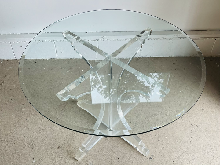 Mid-Century Modern Round Lucite Dining Table image 6