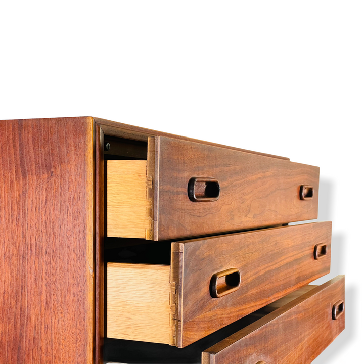 Mid-Century Modern Jack Cartwright for Founder Highboy Walnut Dresser image 7