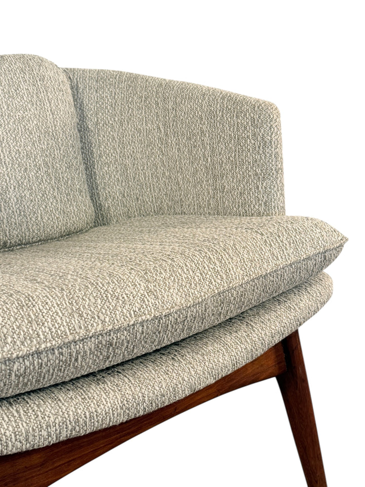 Rare Pair of Mid-Century Walnut Bucket Lounge Chairs by Wieland image 8