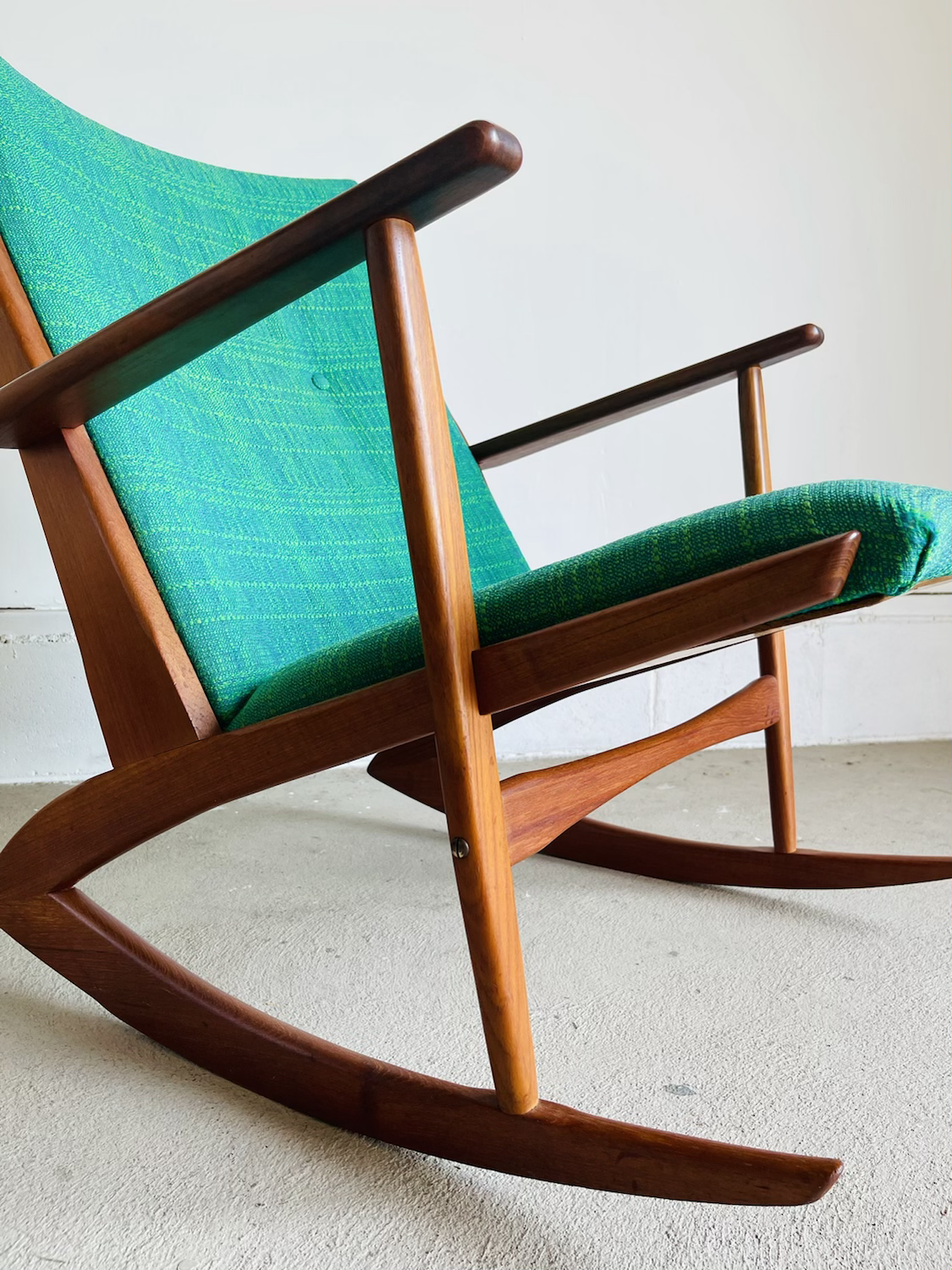 Danish Modern Sculpted Teak Rocker by Holgar Georg Jensen, 1958 image 7