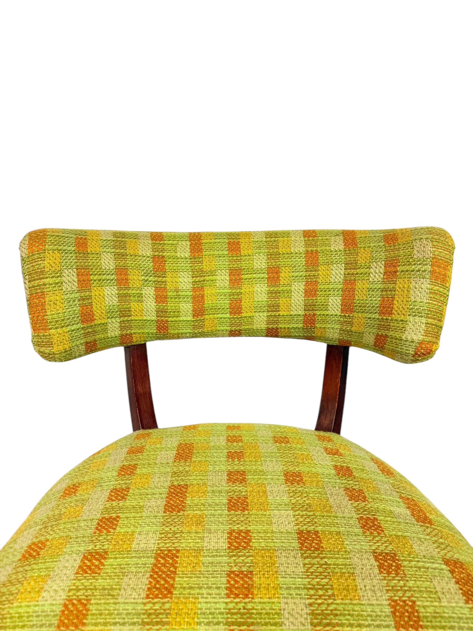 Set of Four Mid-Century Modern Walnut Dining Chairs with Curved Backrests image 5