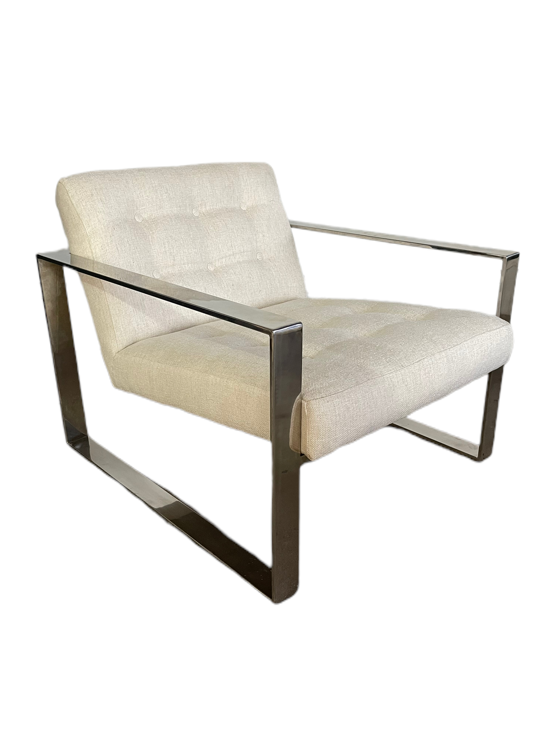 Mid-Century Modern Chrome Lounge Chair & Ottoman  image 3