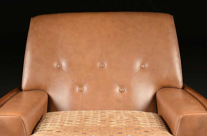Pair Of Italian Mid-Century Modern Leather & Velvet Lounge Chair image 3