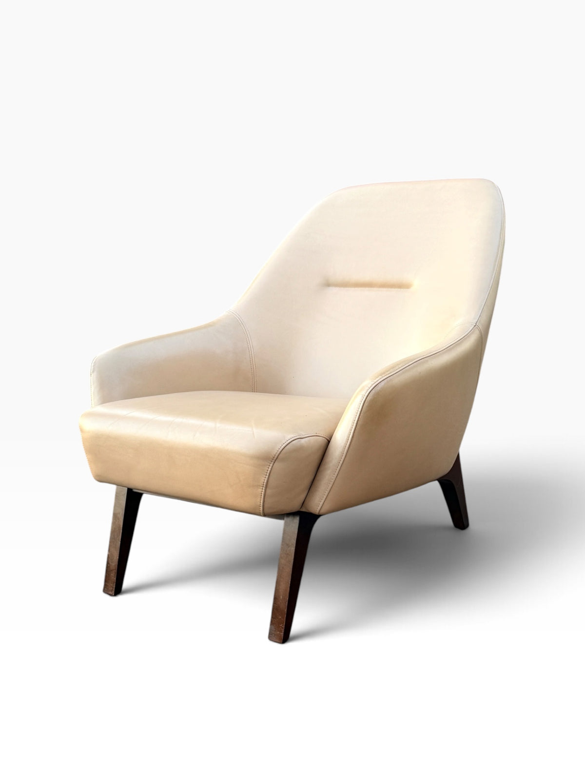 Adam Court leather lounge chair, three-quarter view