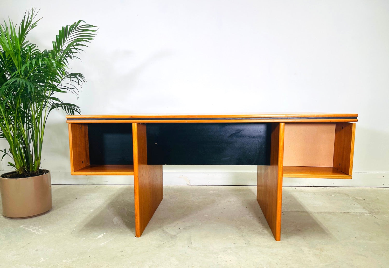 Danish Modern Teak Executive Desk with Bookcase by Bent Silberg Mobler image 9