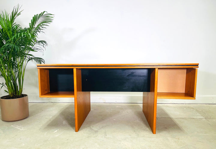 Danish Modern Teak Executive Desk with Bookcase by Bent Silberg Mobler image 9