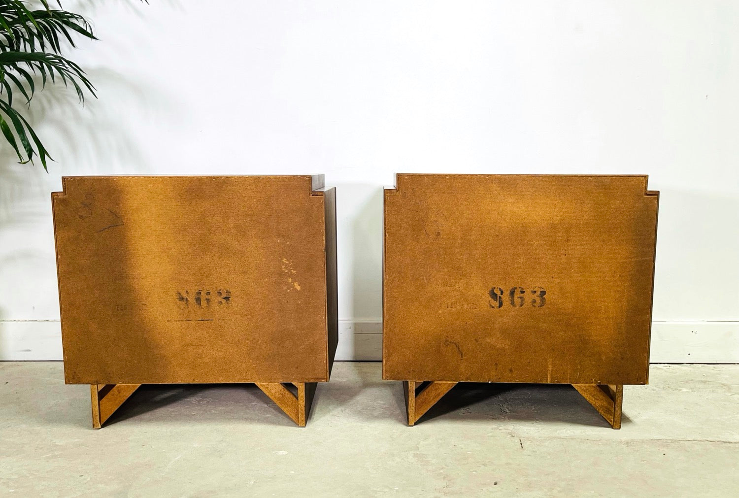 1970's Pair of Walnut Nightstands by Tobago image 9