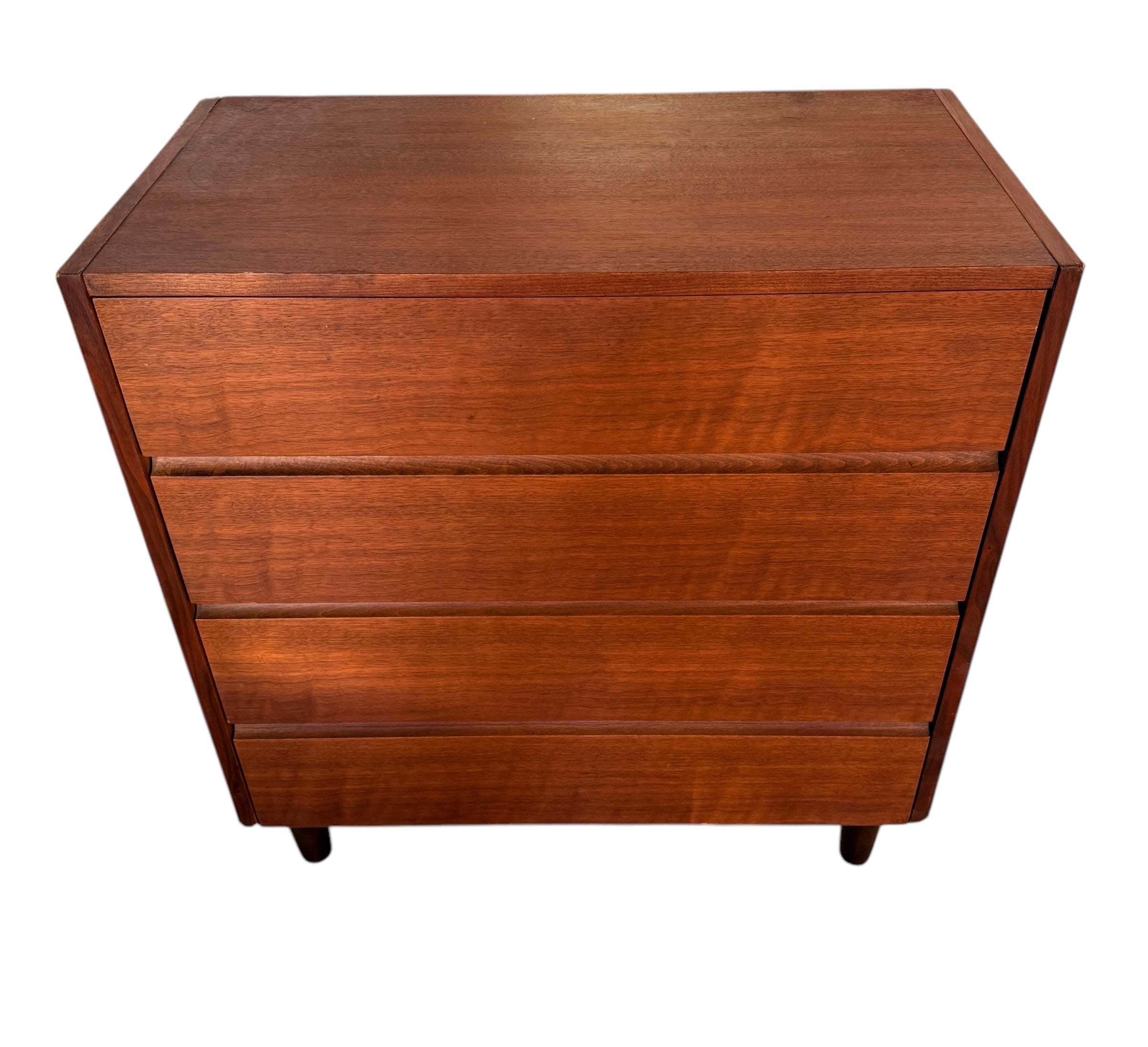 Mid-century Modern Walnut Four Drawer Dresser  image 3