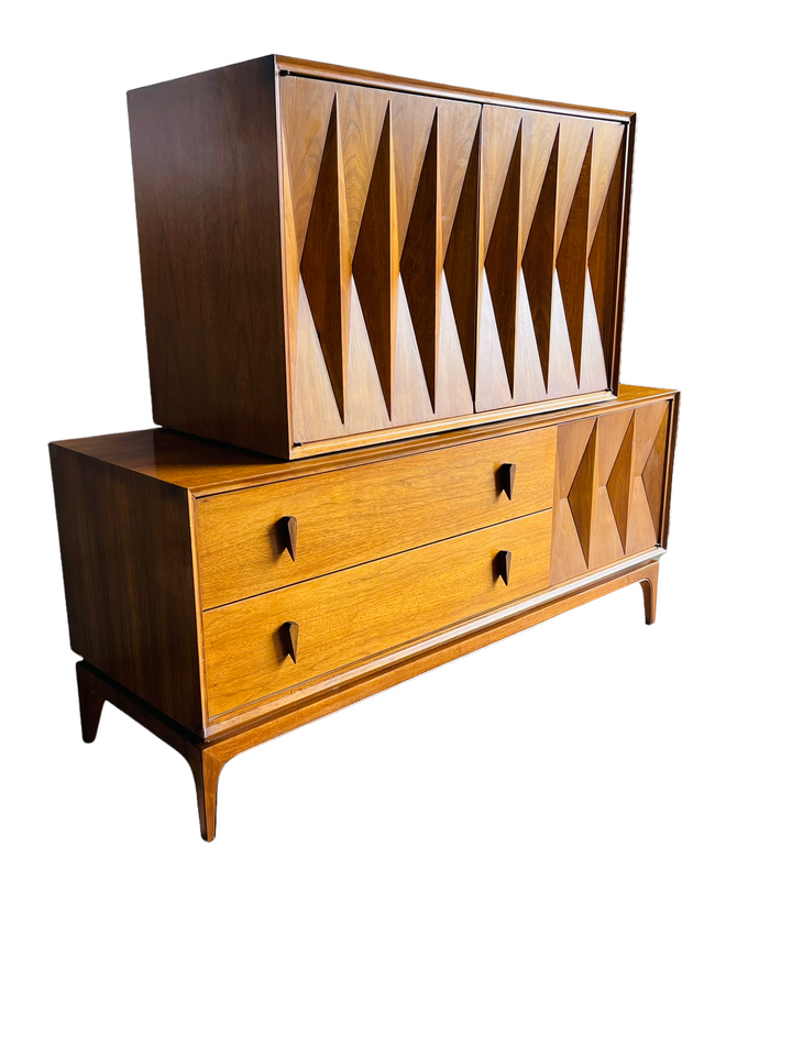 Rare Albert Parvin Sculpted Walnut Chest on Chest image 3