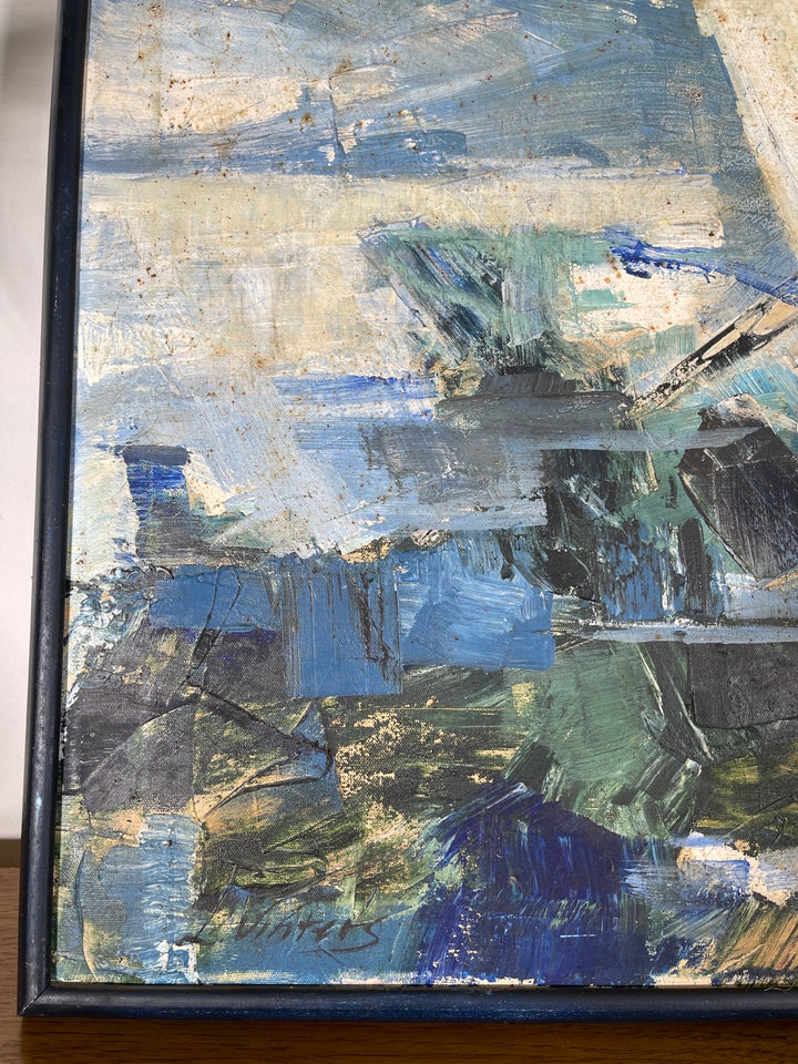 Mid-Century Modern Abstract Painting Signed  image 7