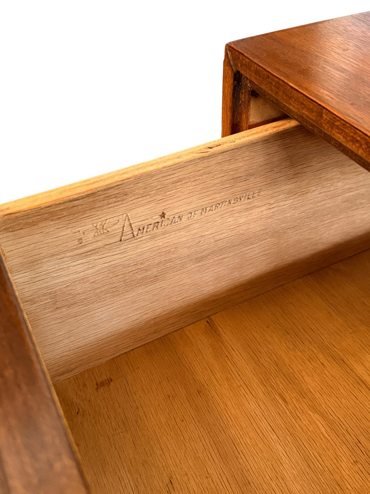 American of Martinsville manufacturer stamp inside drawer