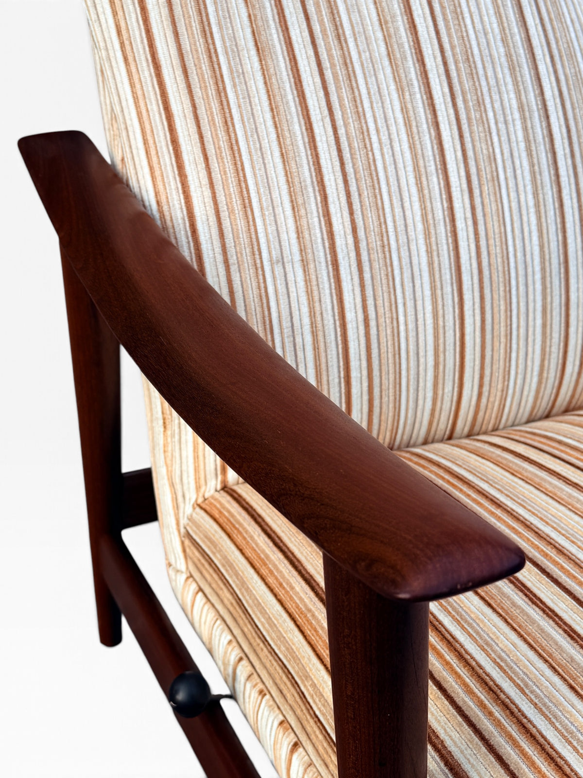 Walnut armrest close-up