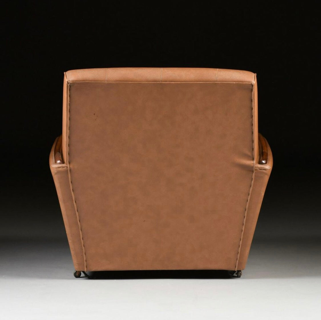 Pair Of Italian Mid-Century Modern Leather & Velvet Lounge Chair image 5