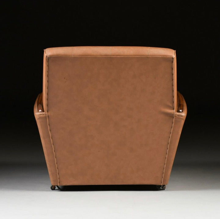 Pair Of Italian Mid-Century Modern Leather & Velvet Lounge Chair image 5