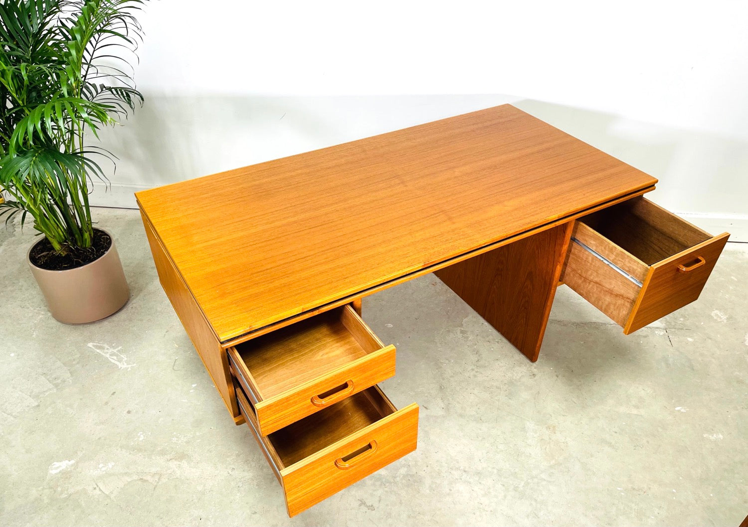 Danish Modern Teak Executive Desk with Bookcase by Bent Silberg Mobler image 5