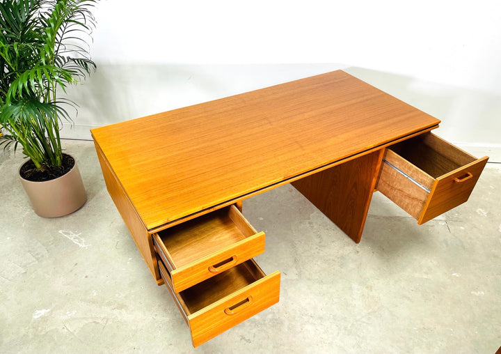 Danish Modern Teak Executive Desk with Bookcase by Bent Silberg Mobler image 5