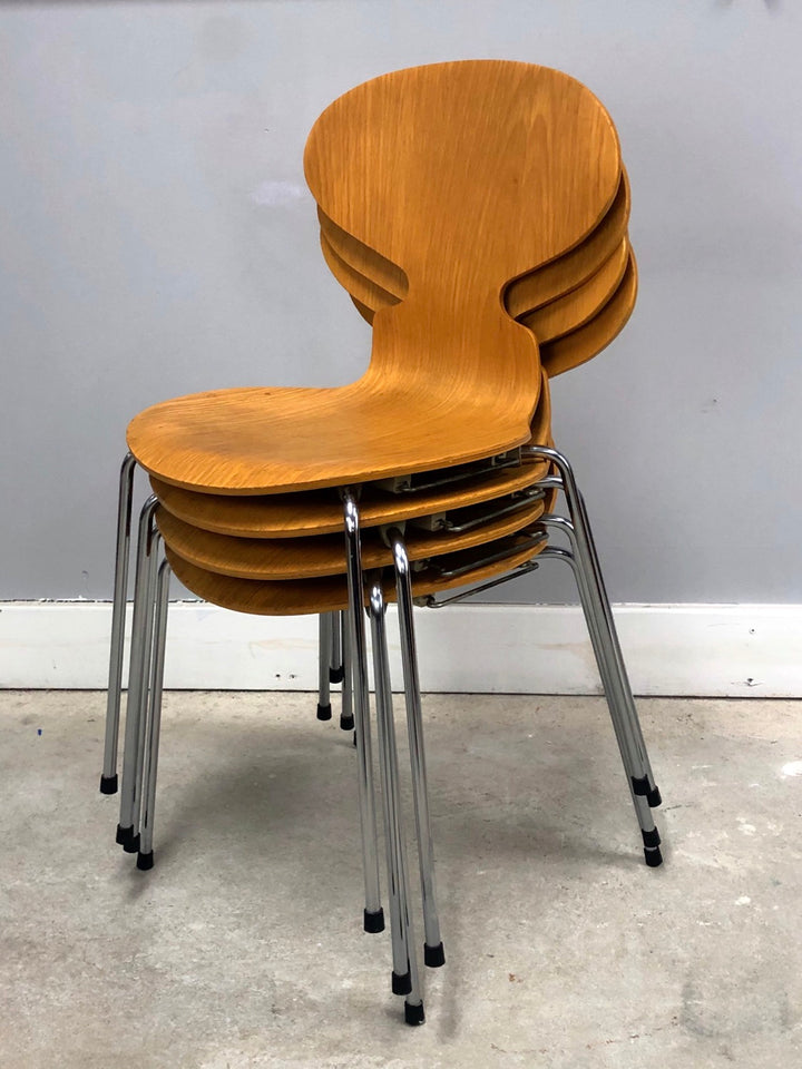 Set 4 Authentic Danish Modern Ant Chairs By Arne Jacobsen For Fritz Hansen image 9