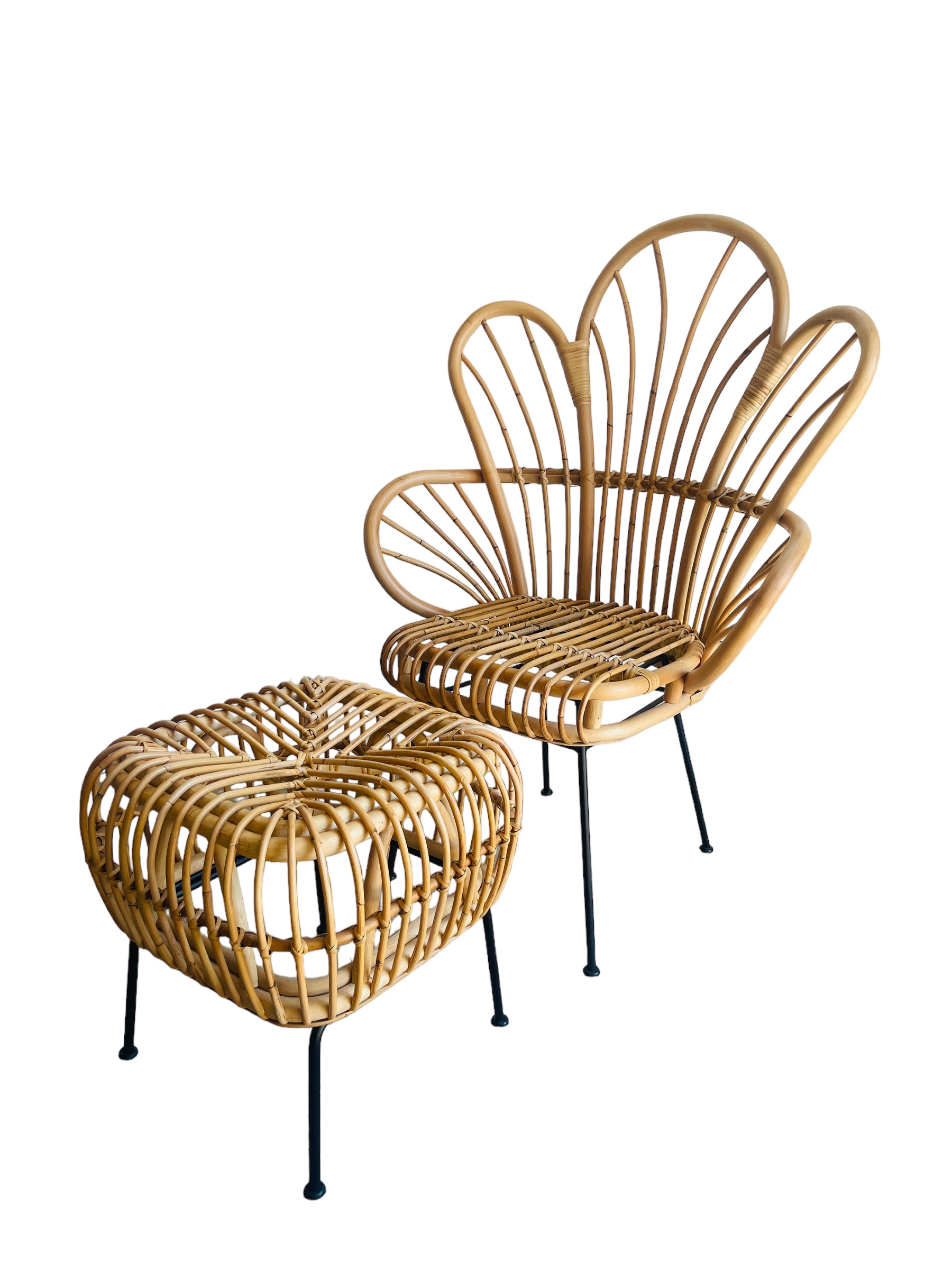 Rattan Lounge Chair & Ottoman image 6