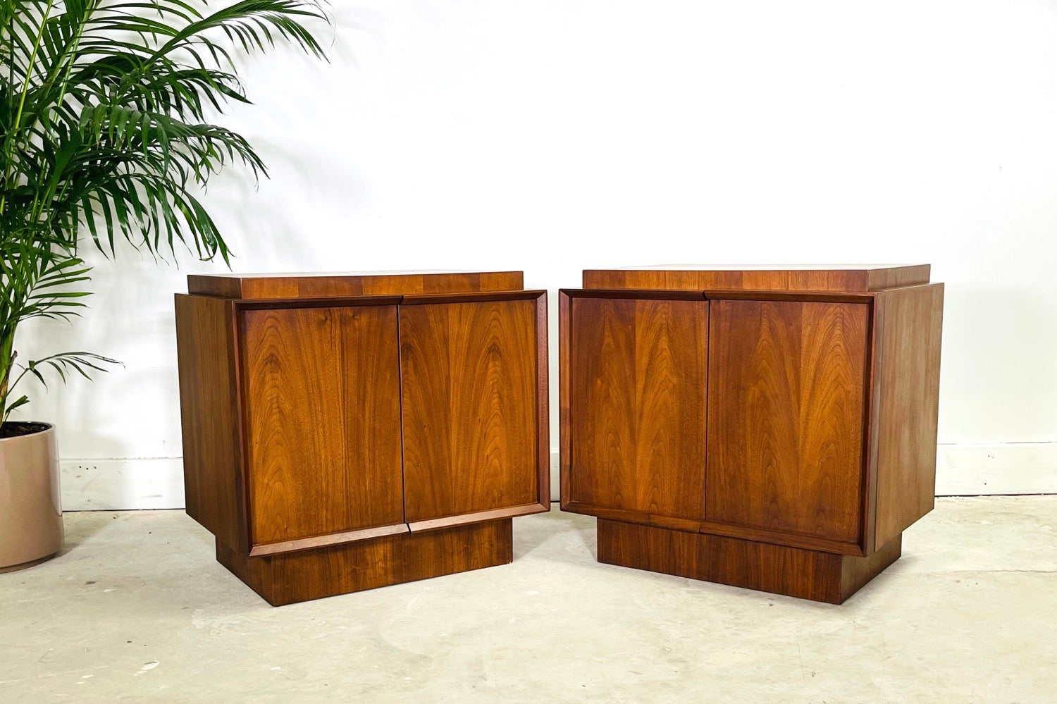 1970's Pair of Walnut Nightstands by Tobago image 0