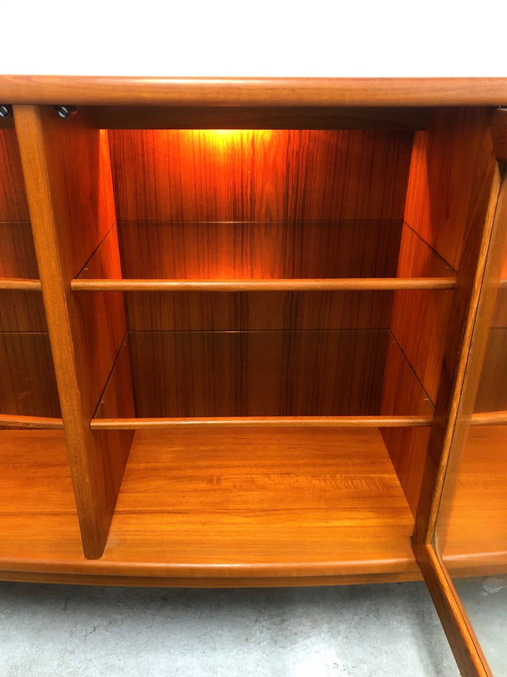 Mid-Century Modern Teak Bookcase with Glass Doors In Style of J.L. Moller image 3