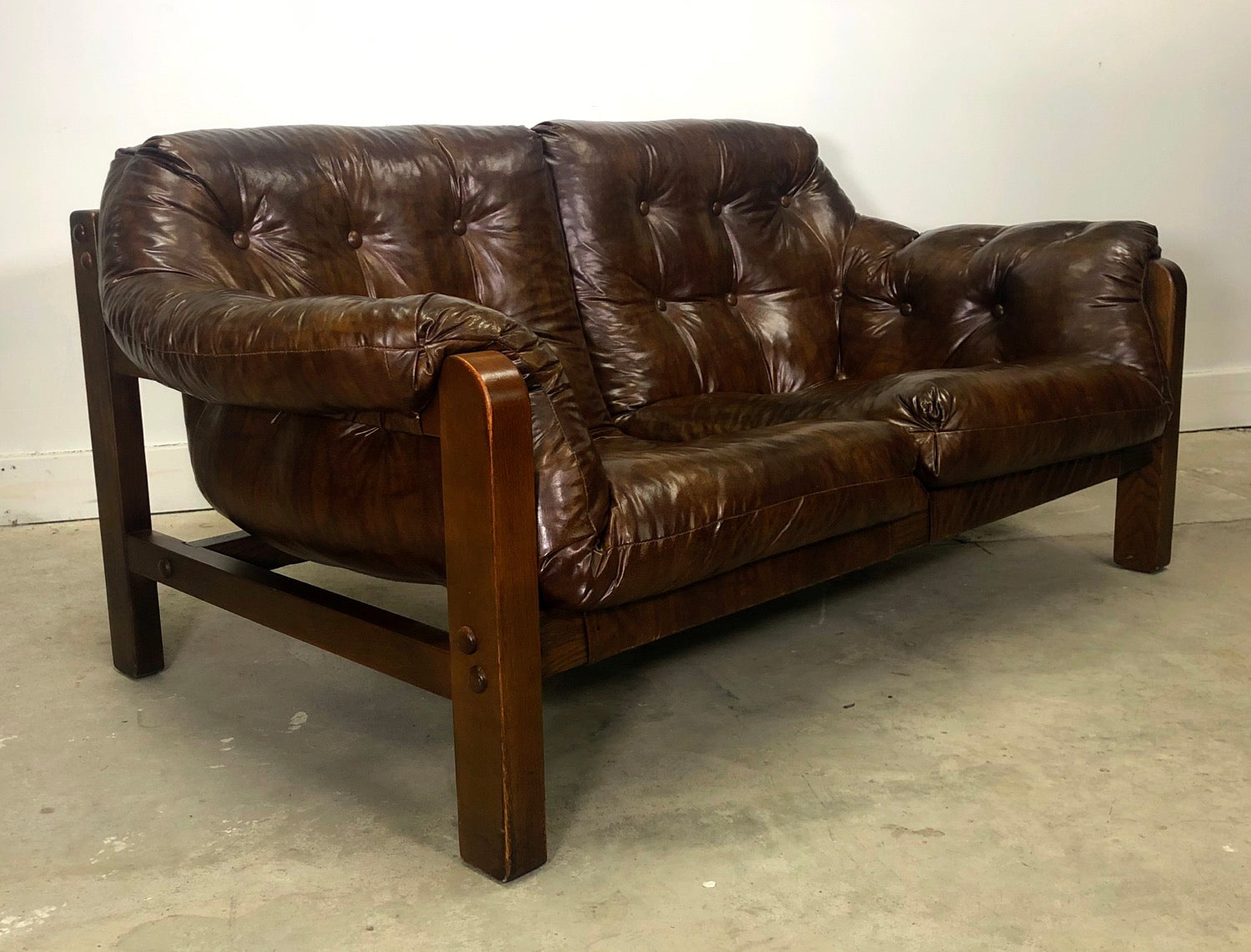 Mid-Century Modern Tufted Loveseat image 1
